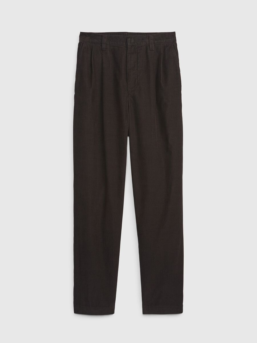 Pantaloni tapered fit in corduroy Donna_4