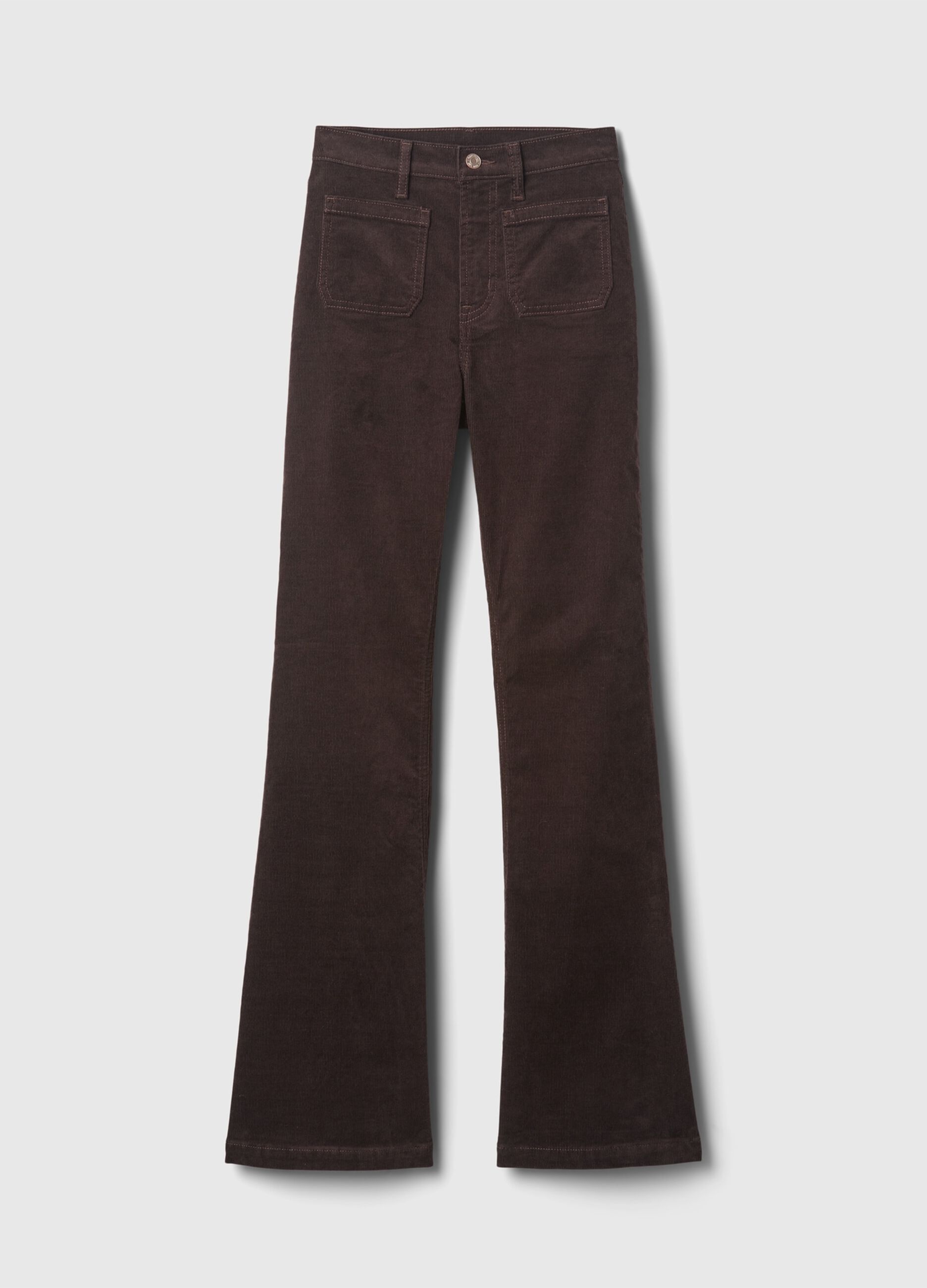 Flare-fit high-rise trousers in corduroy_7