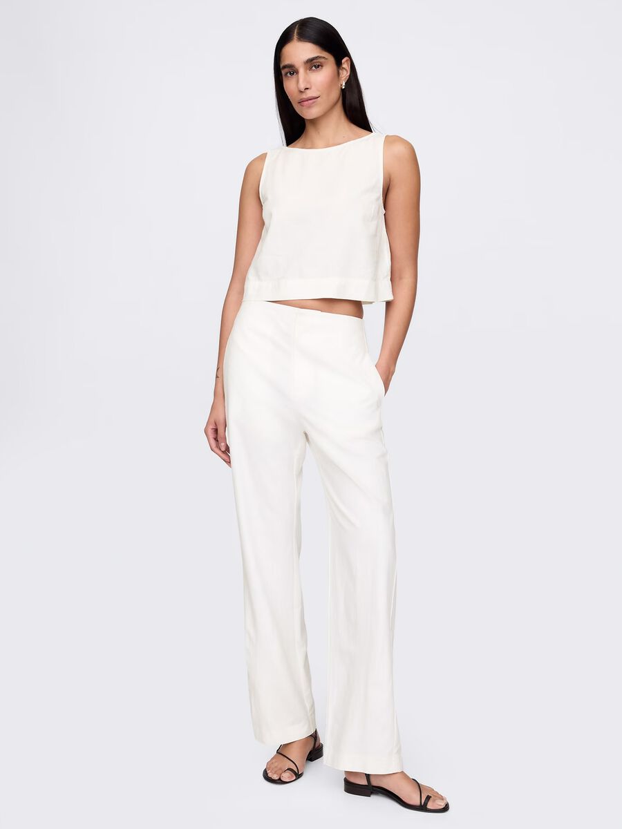 Top senza maniche in misto lino e viscosa Gap Donna_1