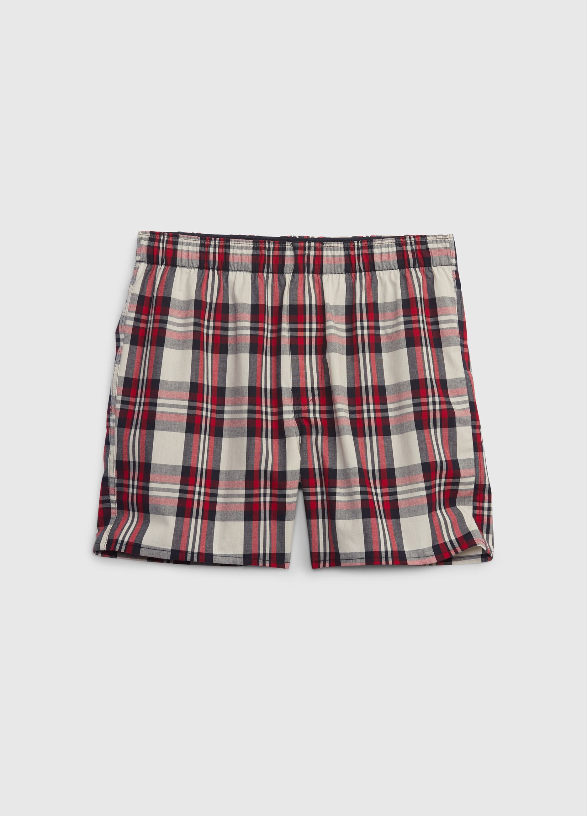 Check woven cotton boxer shorts