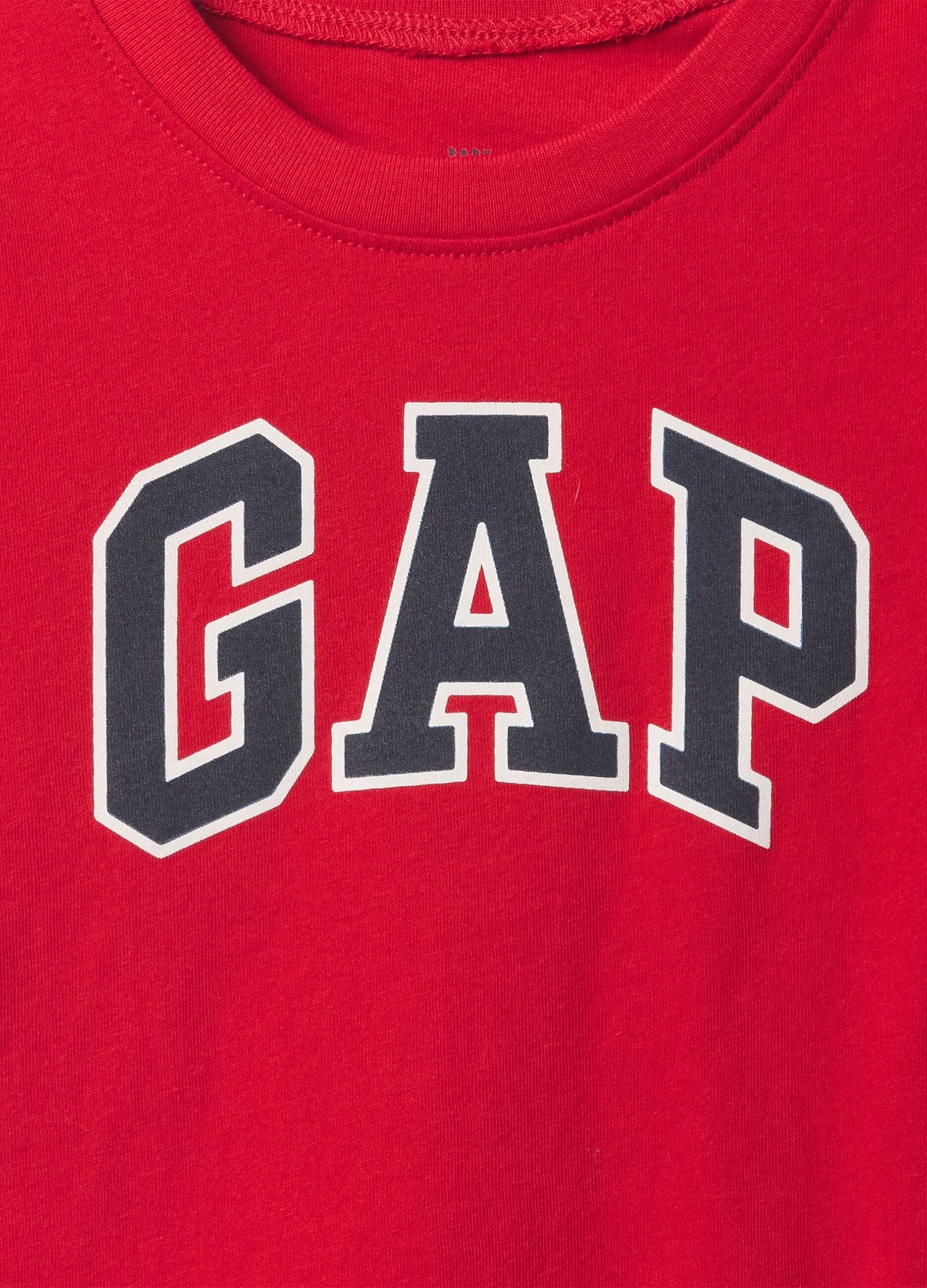 T-shirt rossa a maniche corte in cotone con logo GAP_2