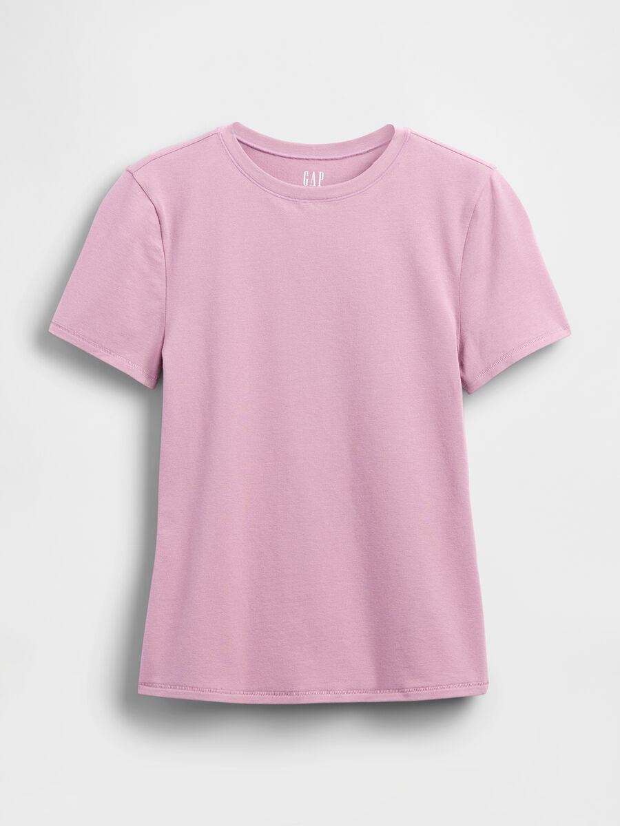 T-shirt bianca elasticizzata a maniche corte Donna_3