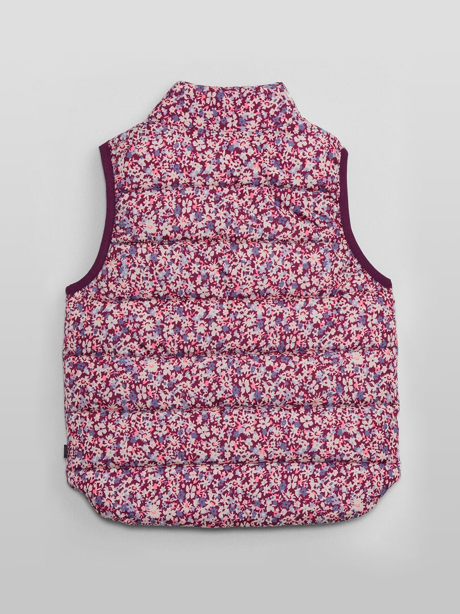 Quilted full-zip gilet with print Baby Girl_1