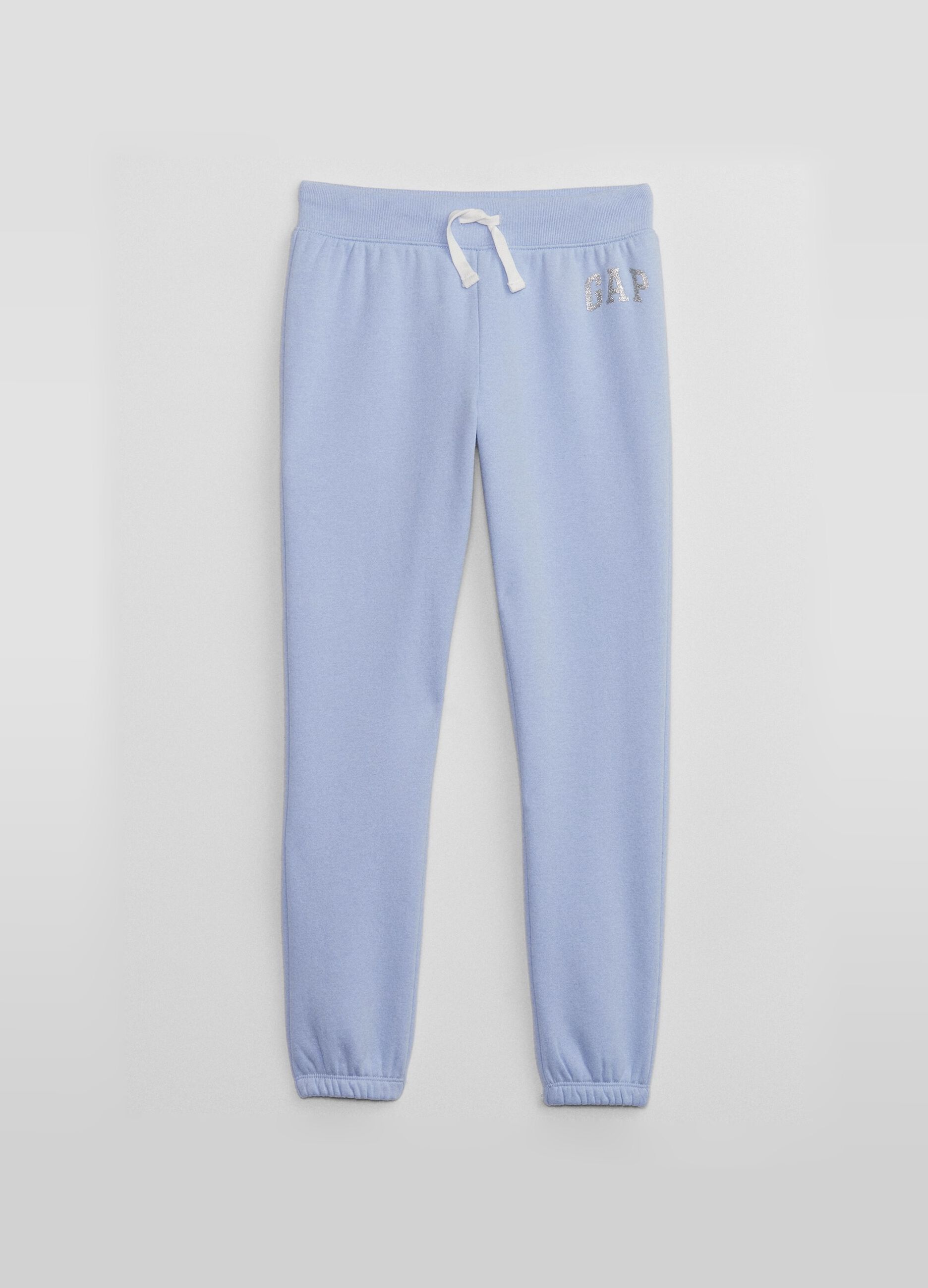 Fleece joggers with logo print