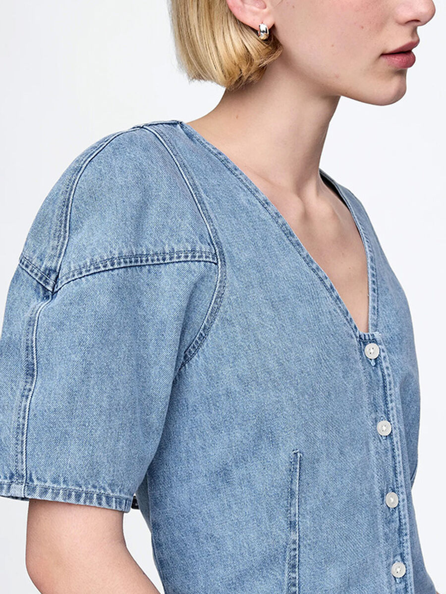 Blusa denim in puro cotone  Donna_3