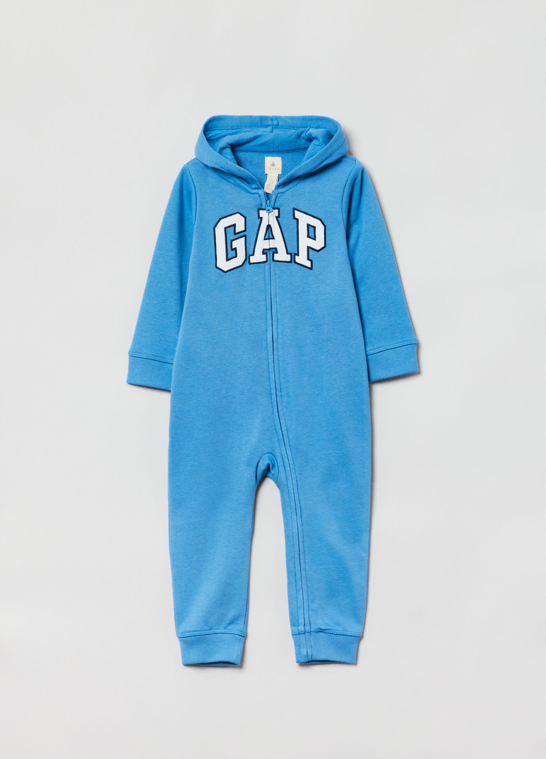 Onesie with hood and logo embroidery
