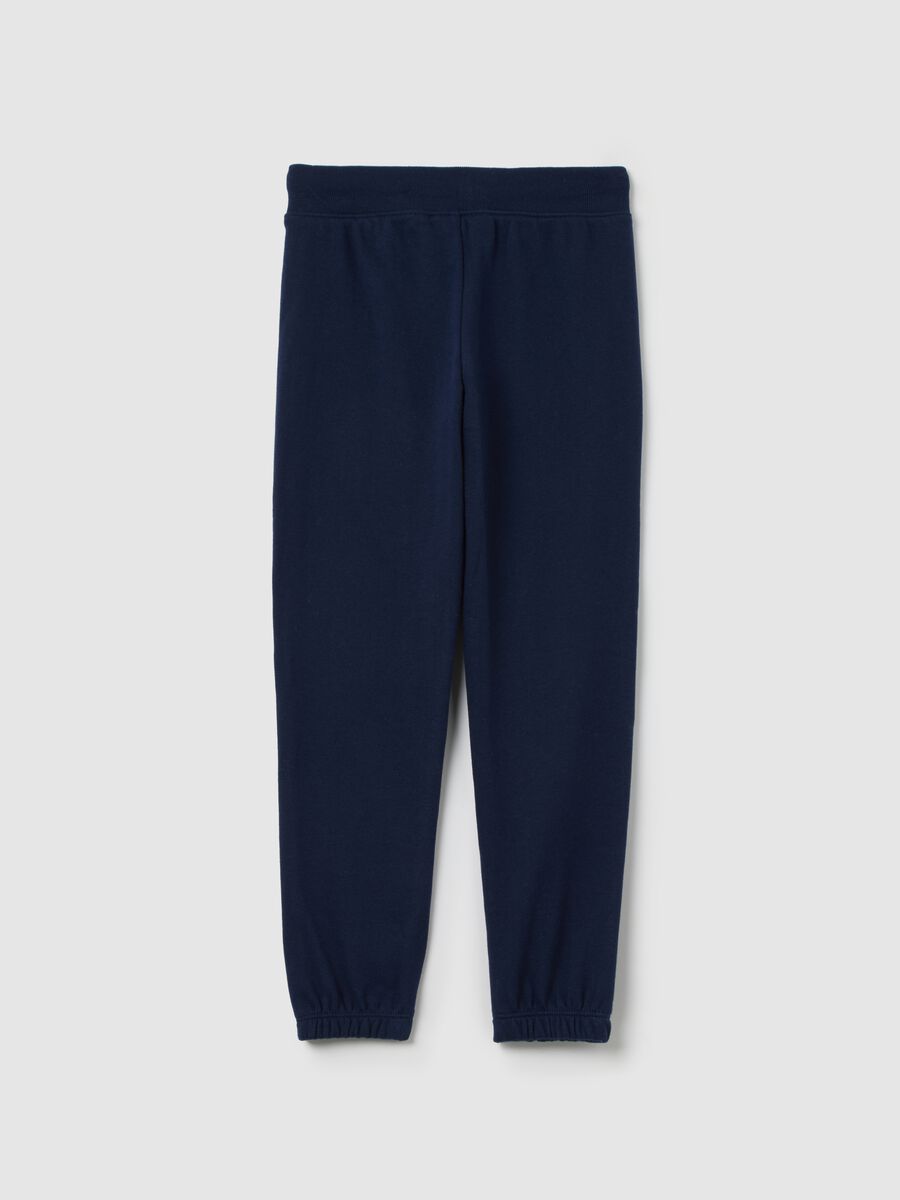 Blue joggers with logo Girl_1