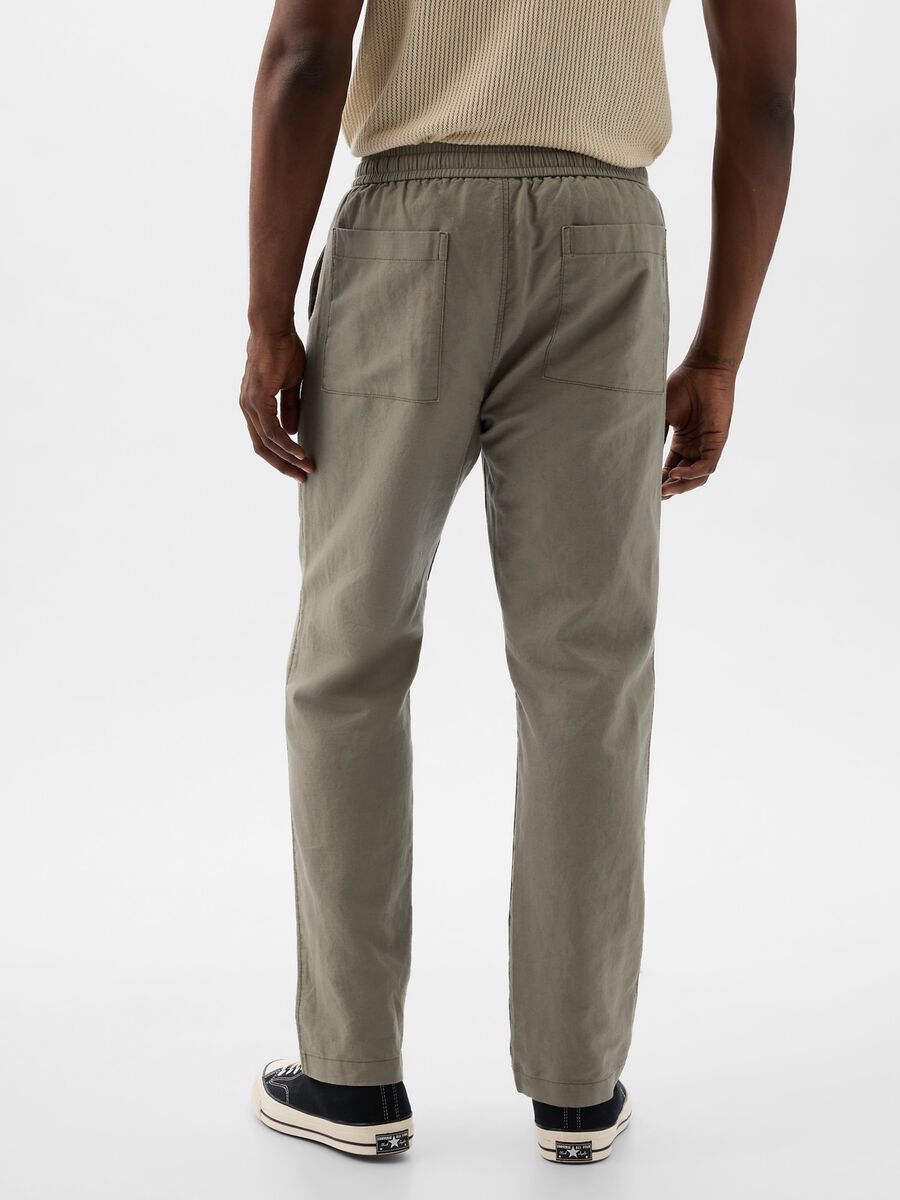 Pantalone pull-on in lino e cotone Uomo_2