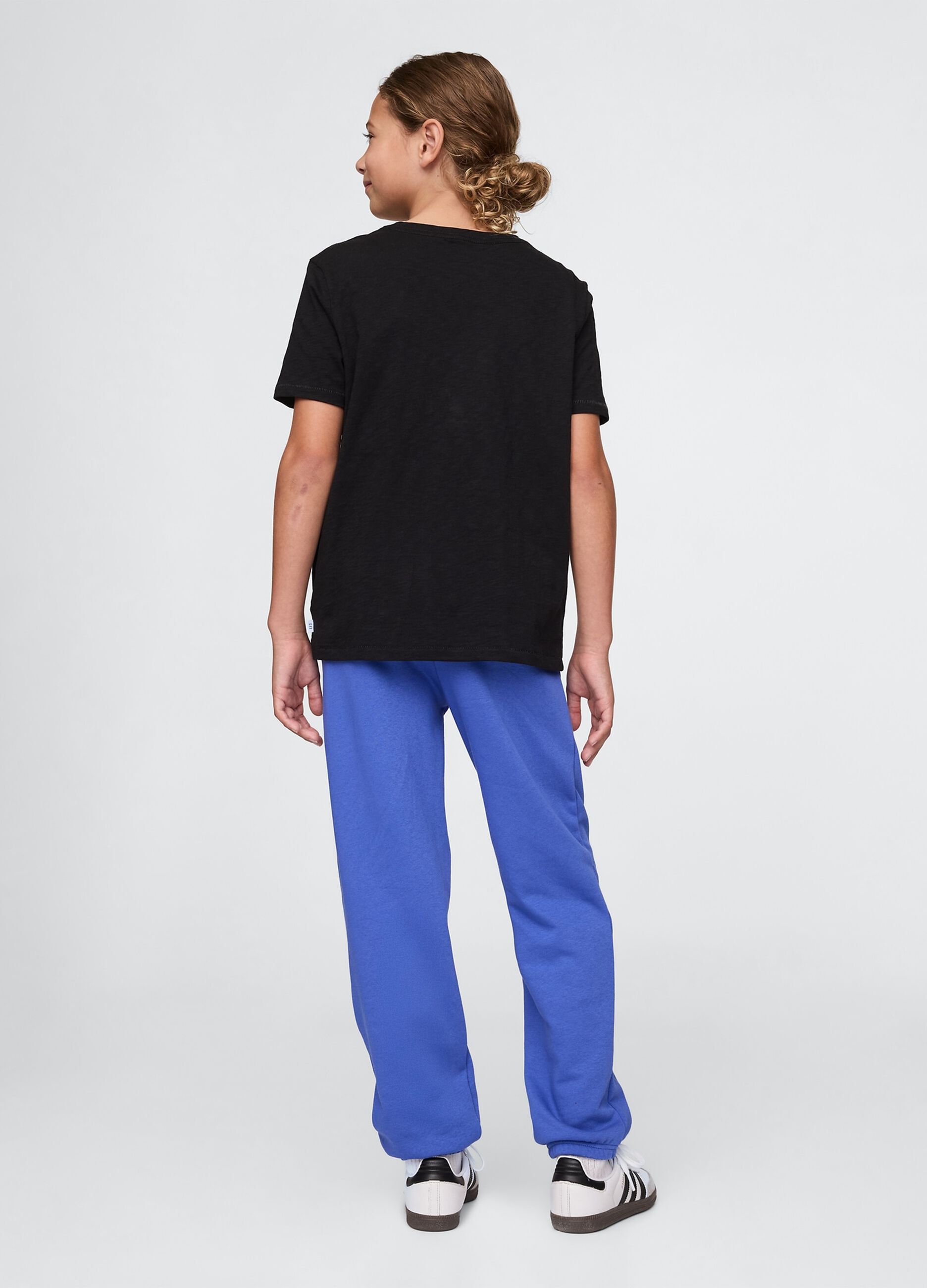 Pantaloni jogger blu in misto cotone_2