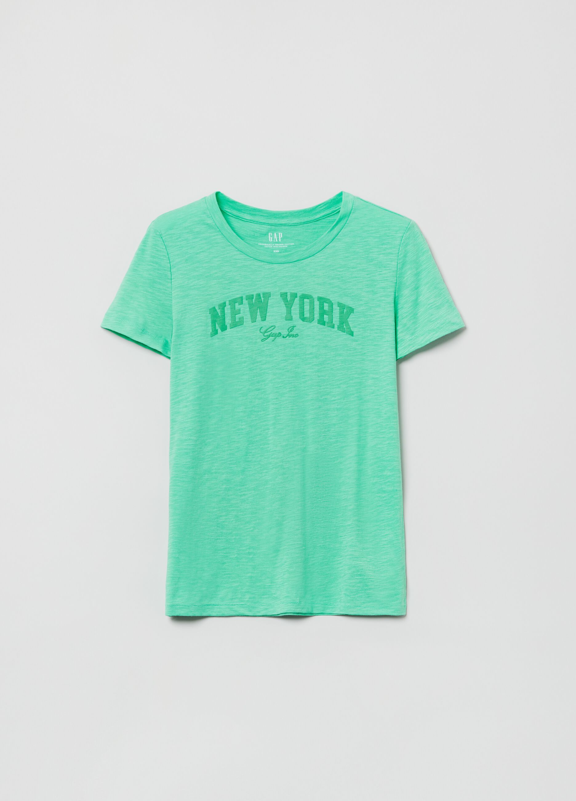 T-shirt in cotone slub con stampa NY