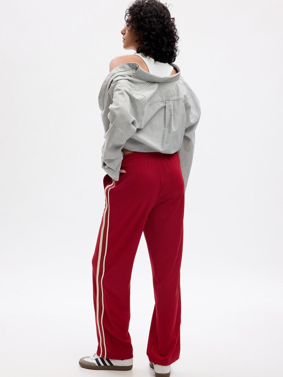 Straight-fit joggers with contrasting bands Woman_1