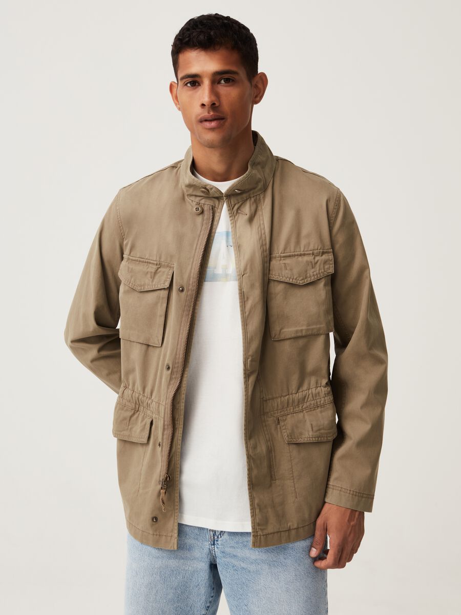 Cotton safari jacket Man_0