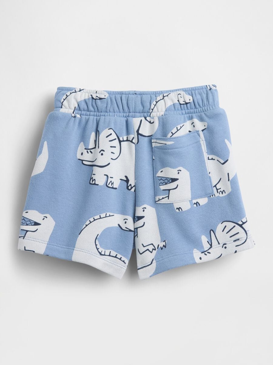 Shorts in misto cotone con stampa dinosauri Bimbo_1