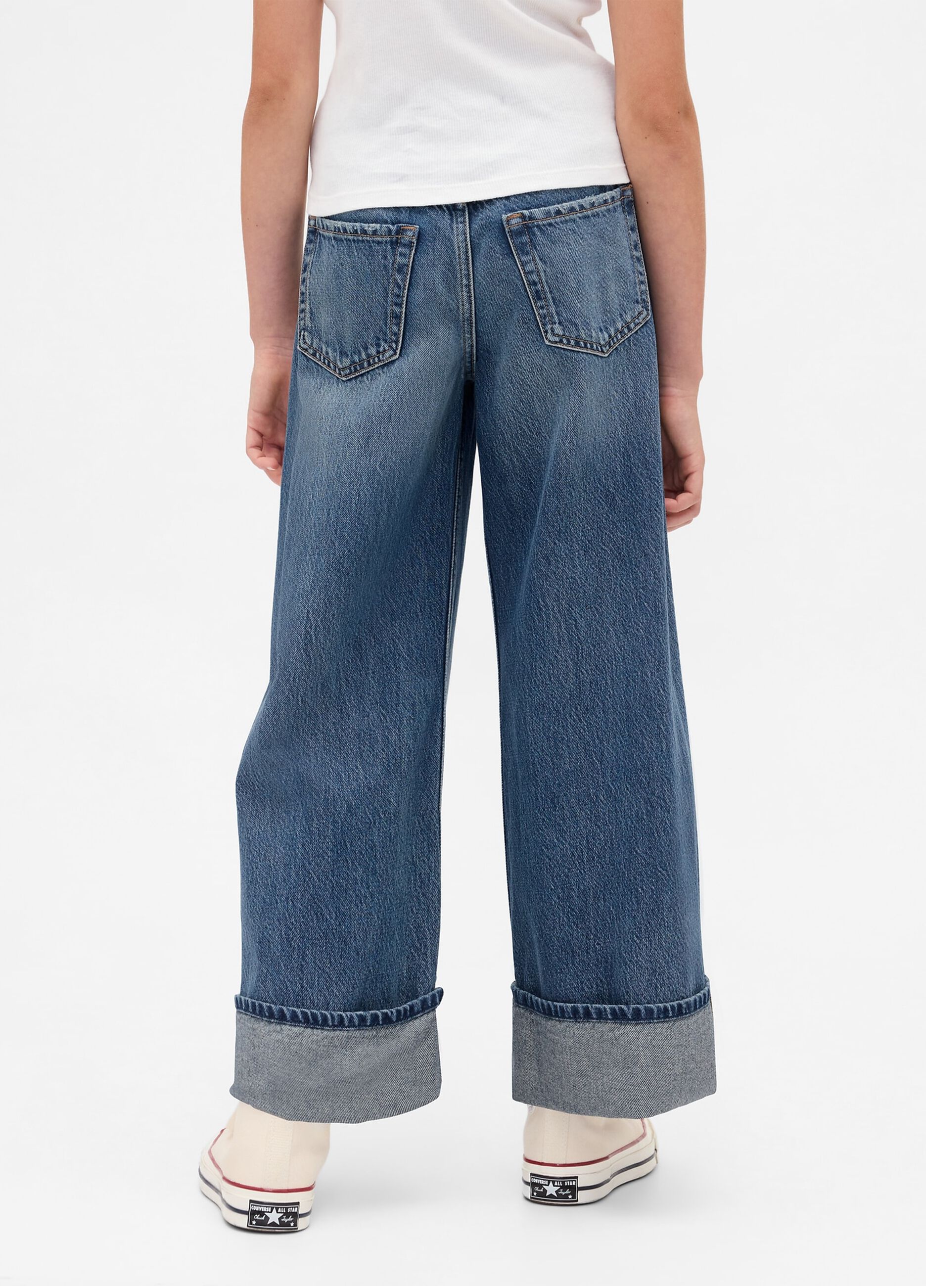 Jeans ampi in denim per bambina_2