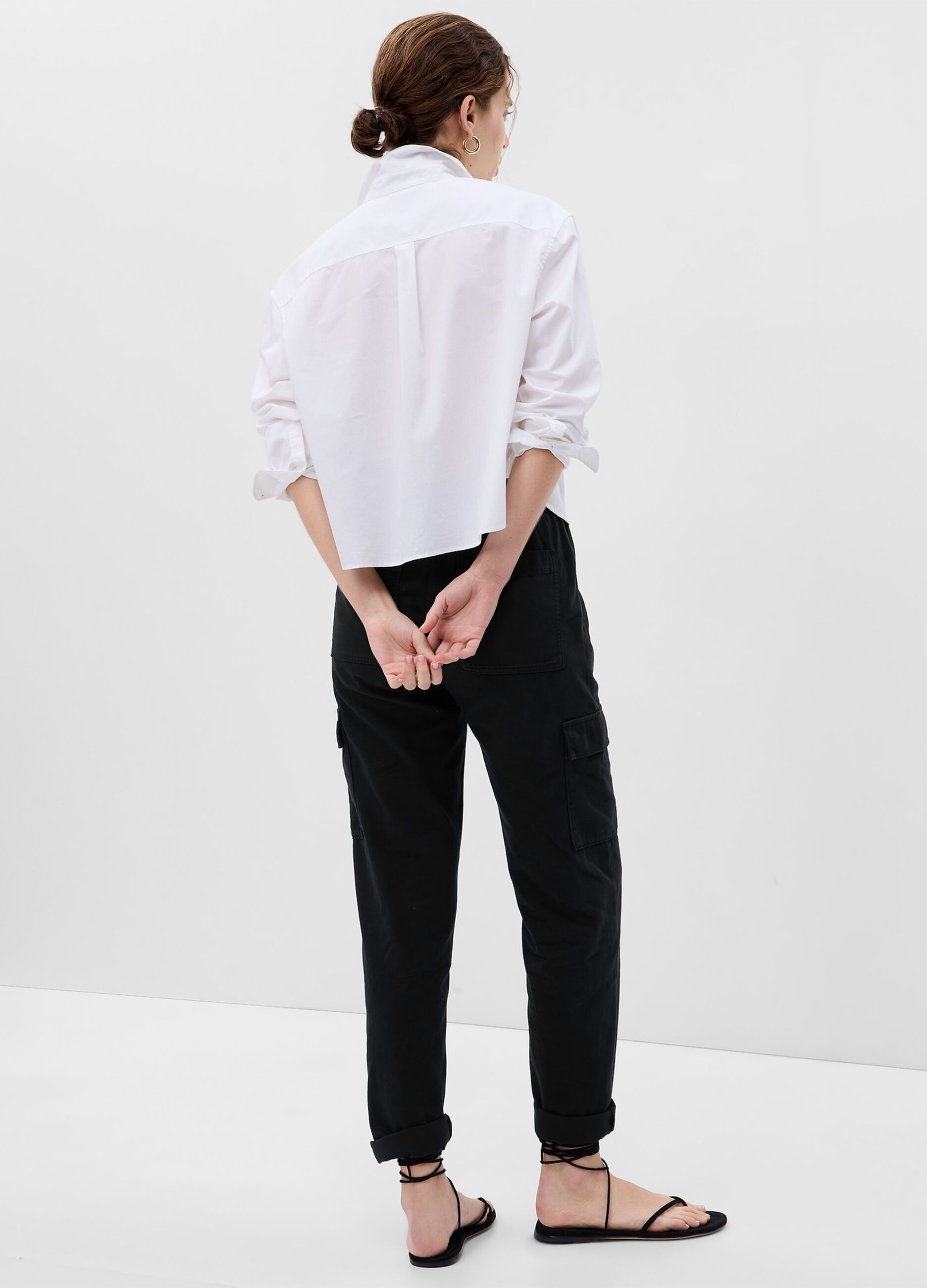 Joggers cargo in twill_1
