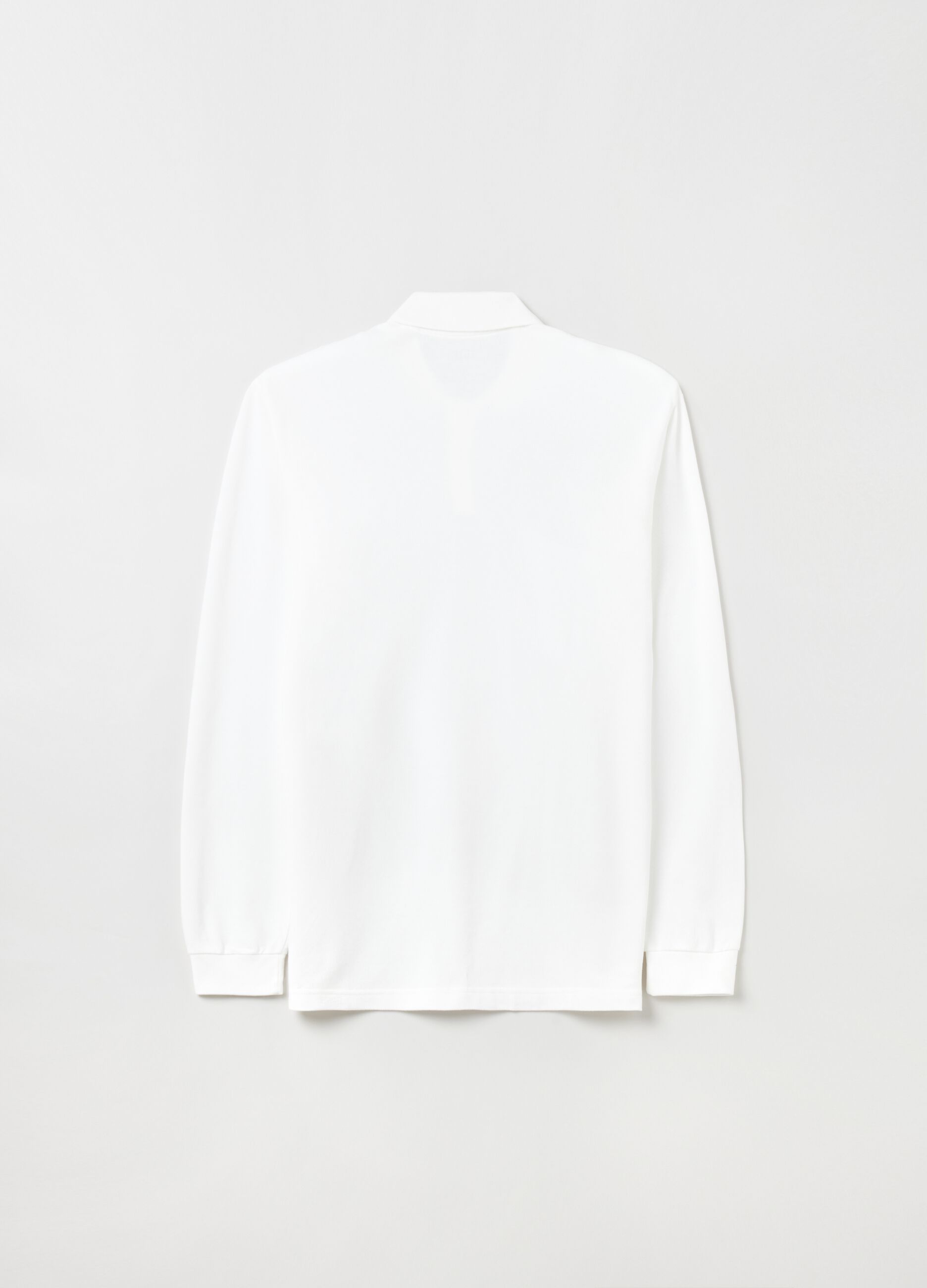 Long-sleeved pique polo shirt_2