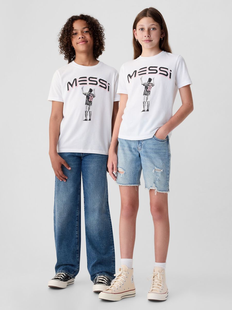 T-shirt in cotone con stampa Messi Unisex_0