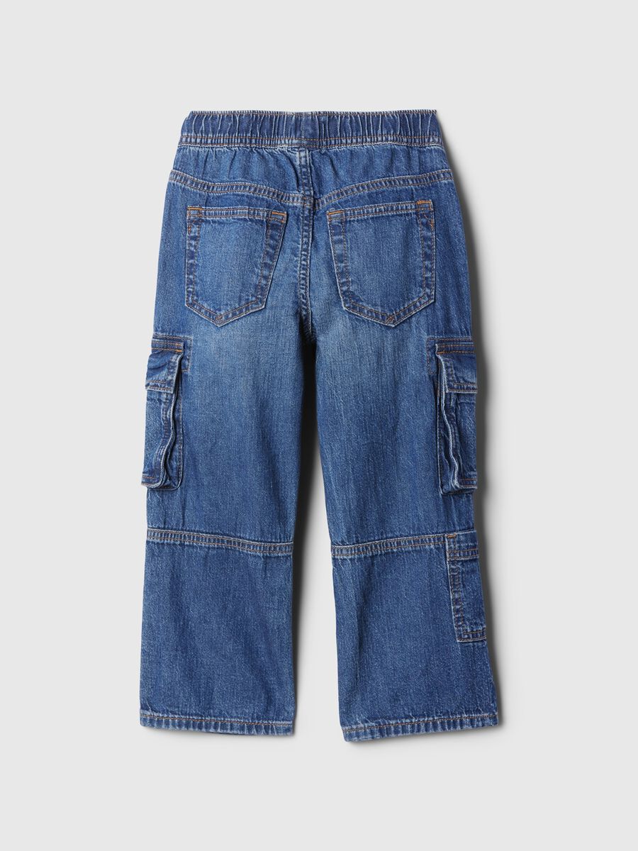 Jeans cargo baggy fit con coulisse Bimbo_1
