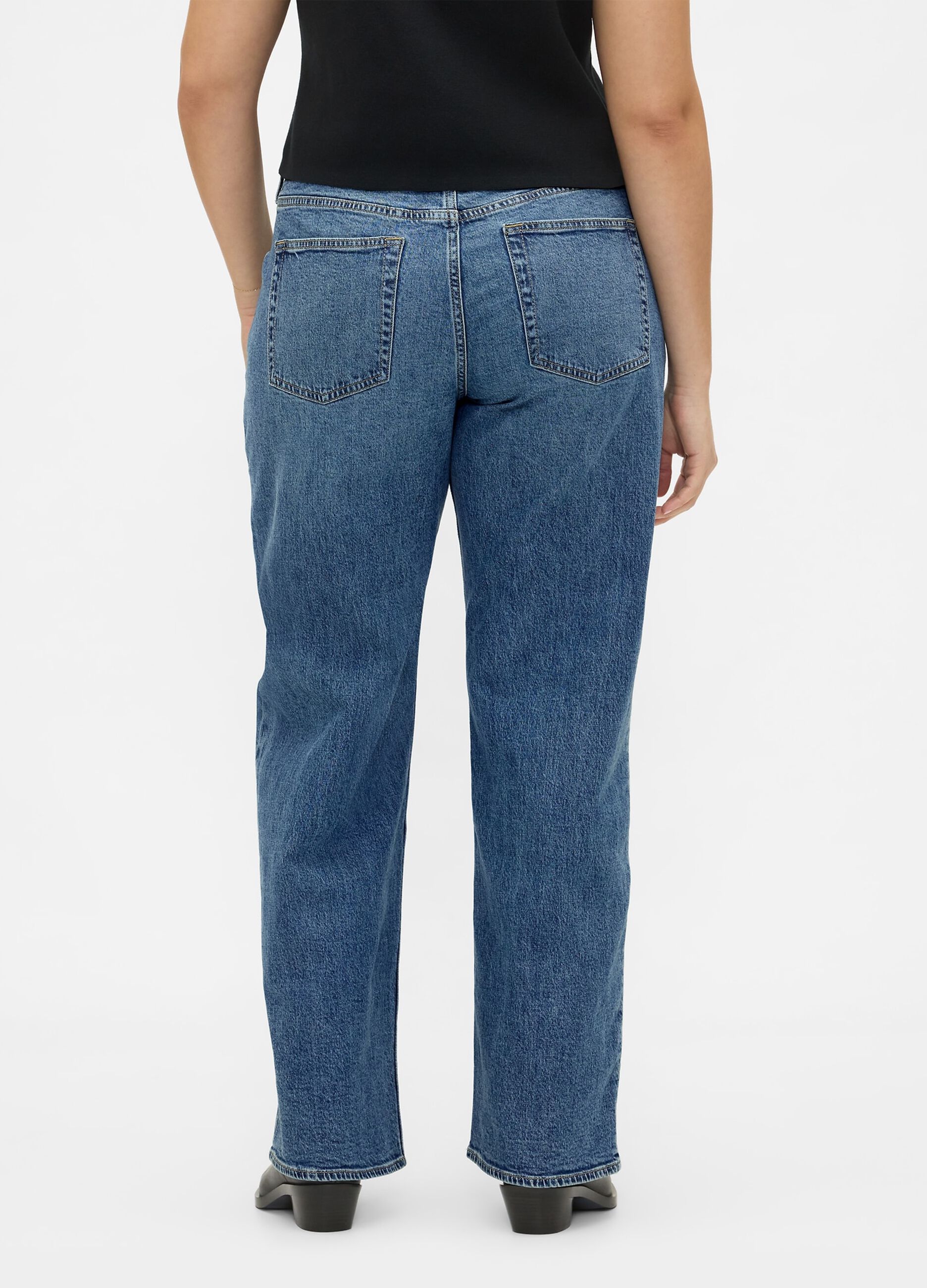 Jeans denim elasticizzati a gamba ampia_5