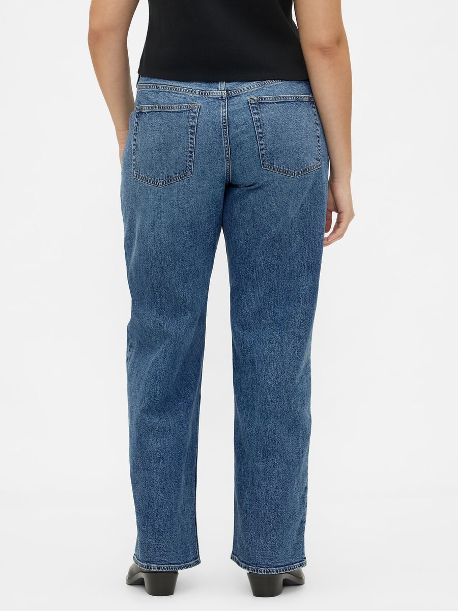 Jeans denim elasticizzati a gamba ampia Donna_5
