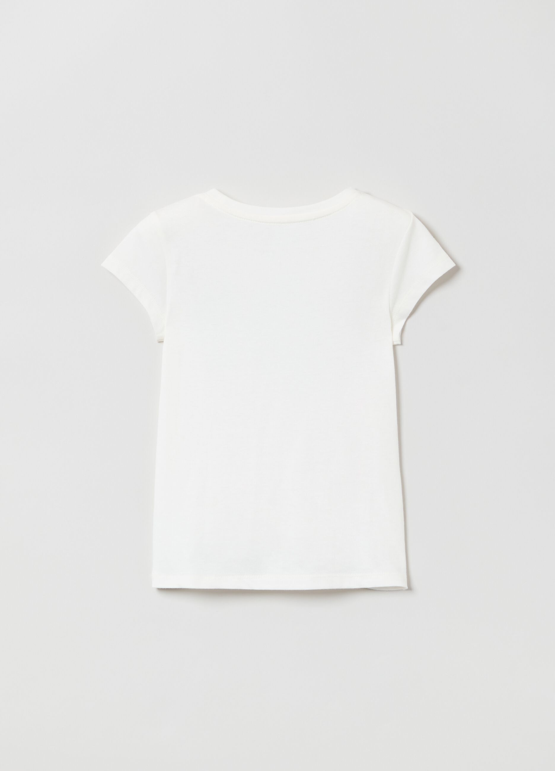 T-shirt in cotone con stampa logo in foil_1