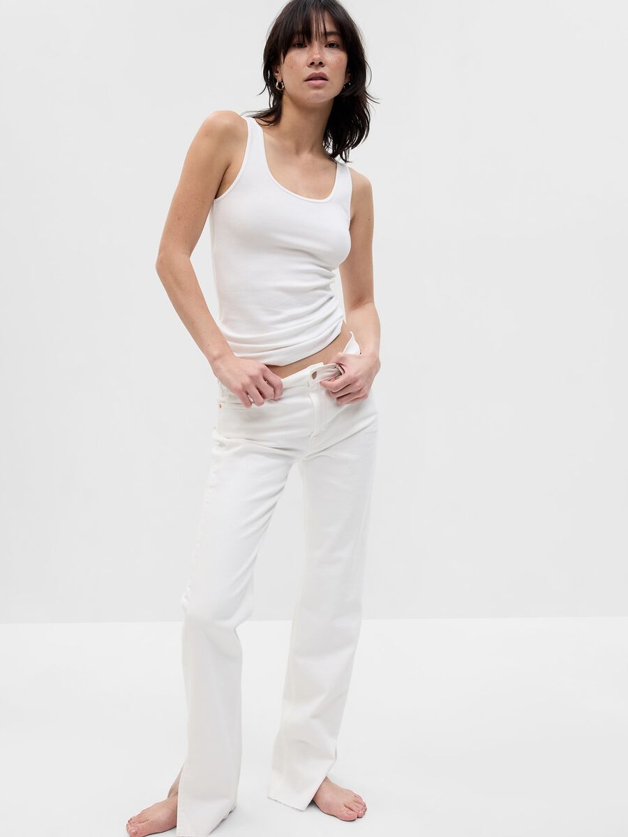 Stretch modal and cotton tank top Woman_1