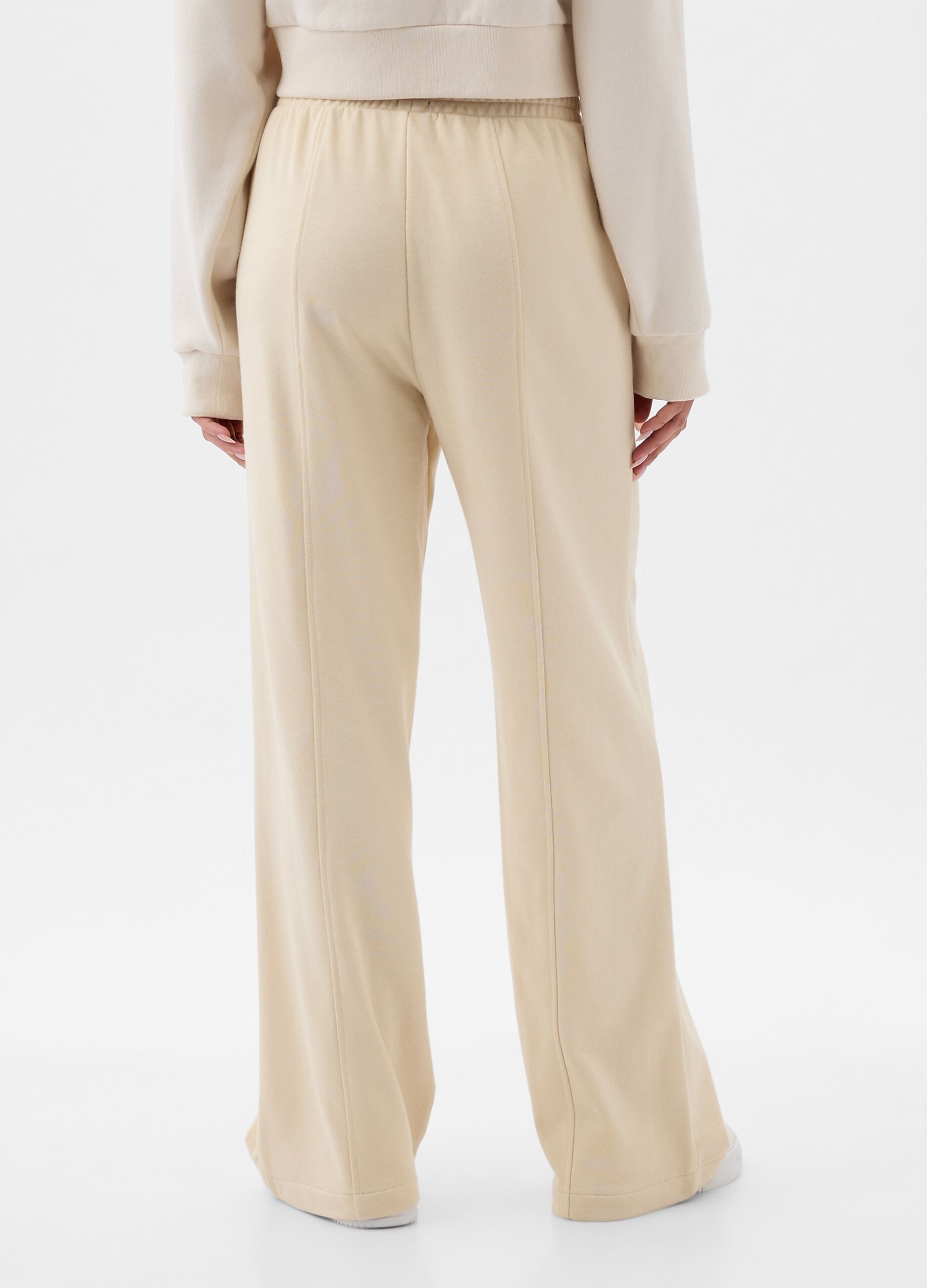 Joggers wide leg in felpa con ricamo logo_1