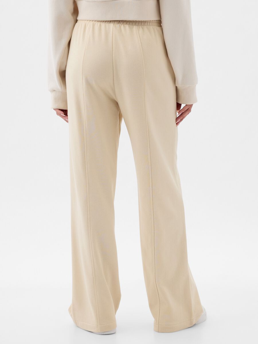 Joggers wide leg in felpa con ricamo logo Donna_1