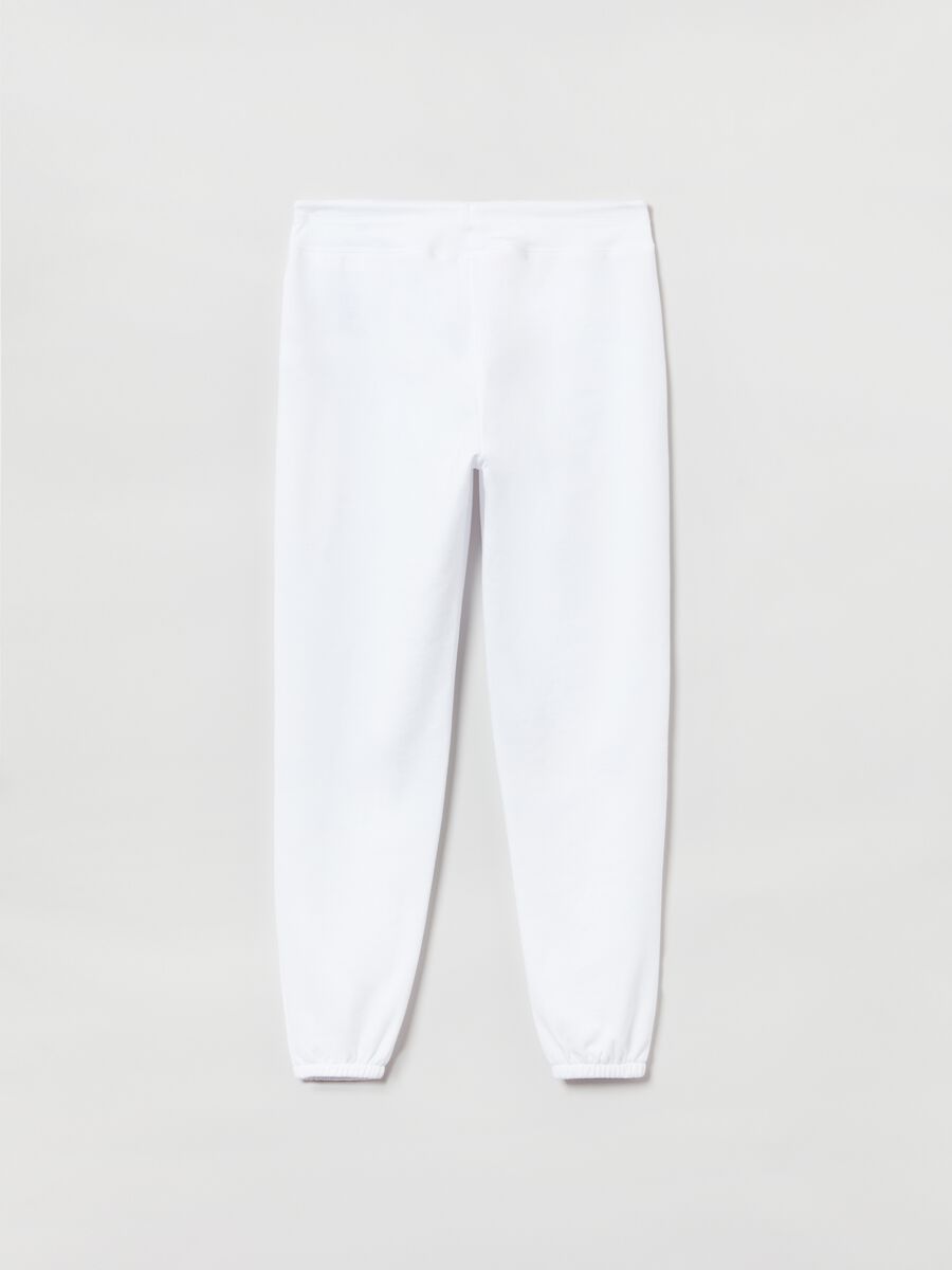 Joggers in felpa con ricamo logo Donna_1