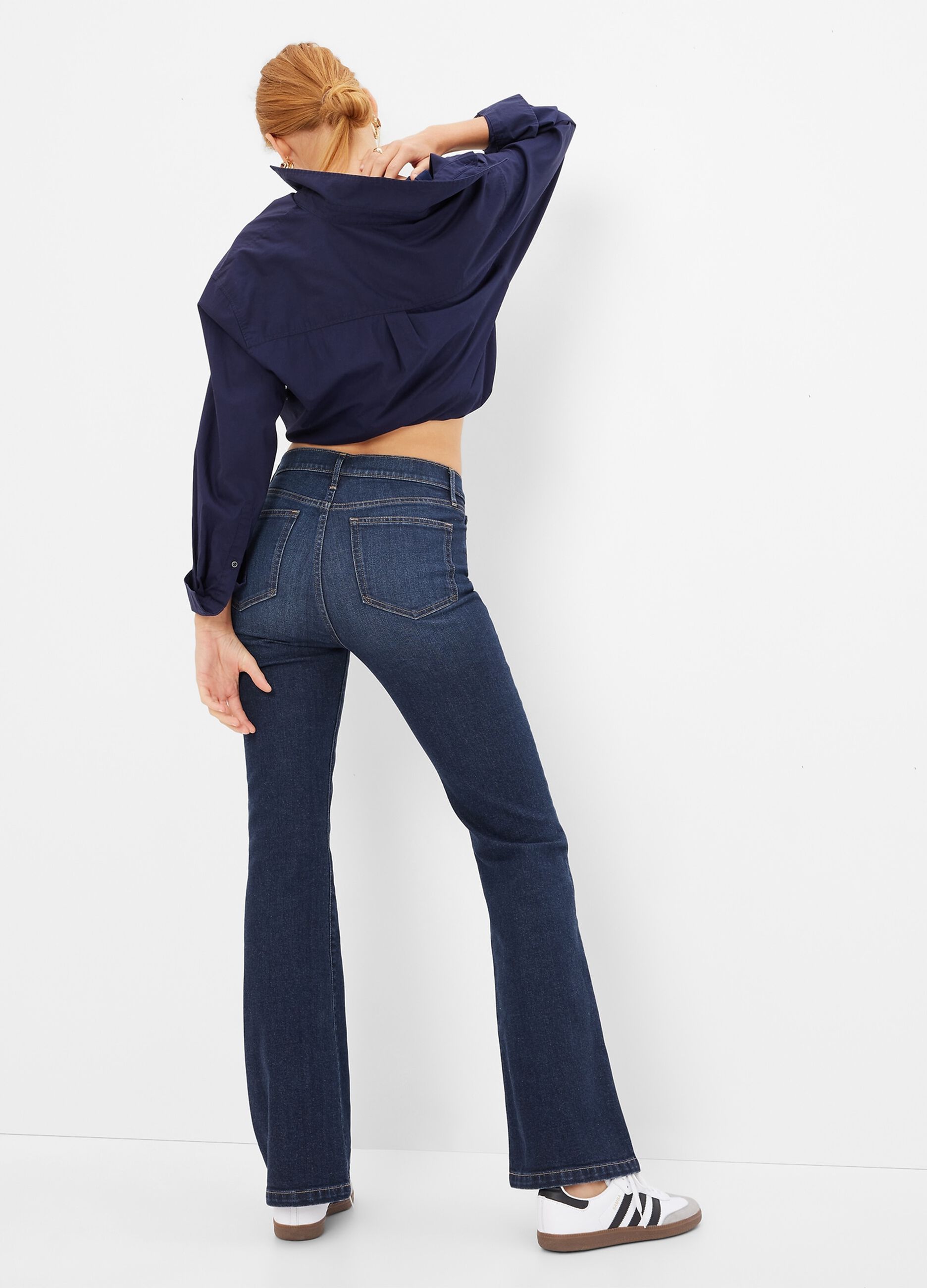 Flare-fit high-rise jeans