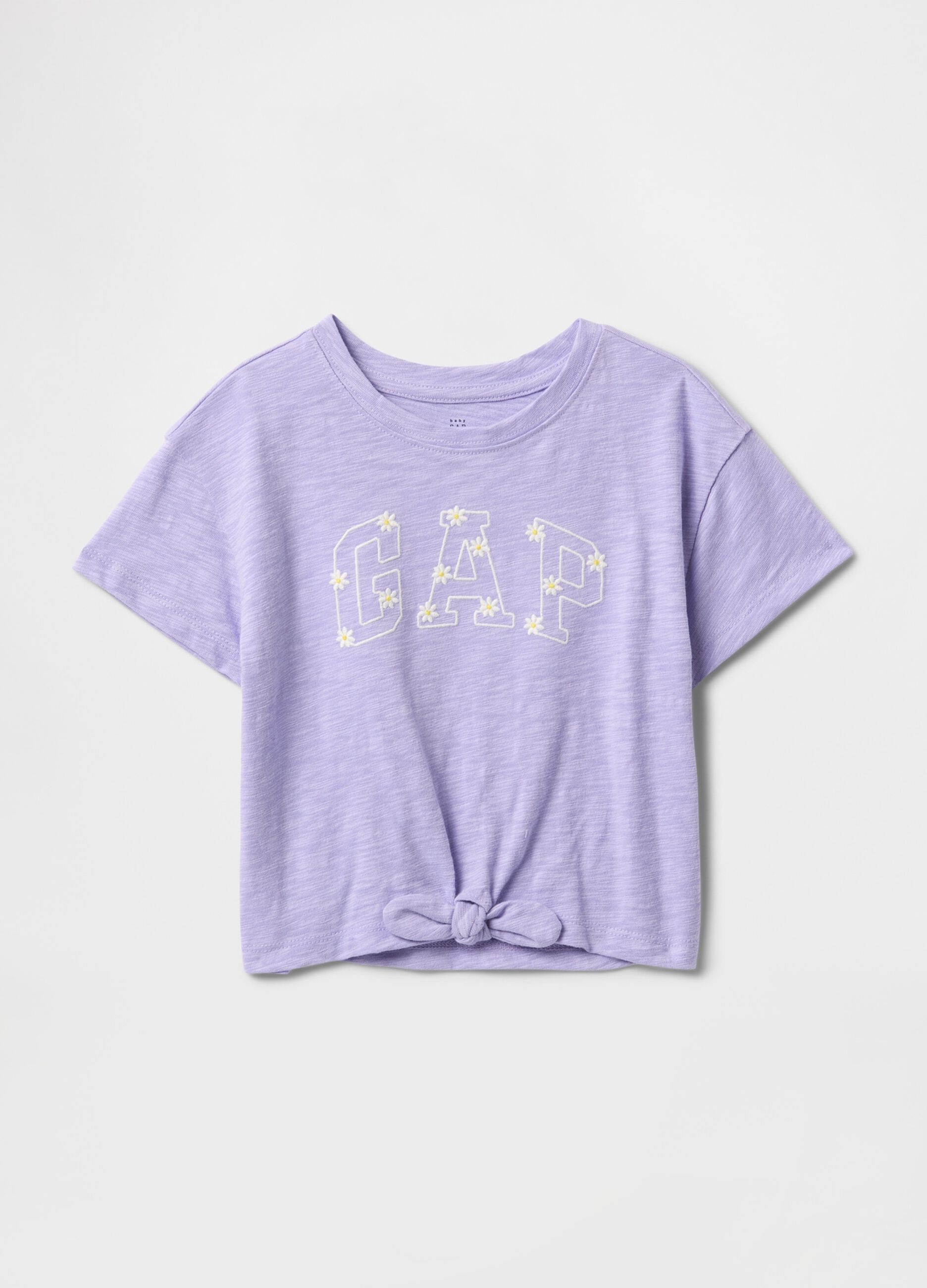 T-shirt a maniche corte lilla con logo GAP per bambina