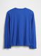 T-shirt blu a maniche lunghe in cotone_1
