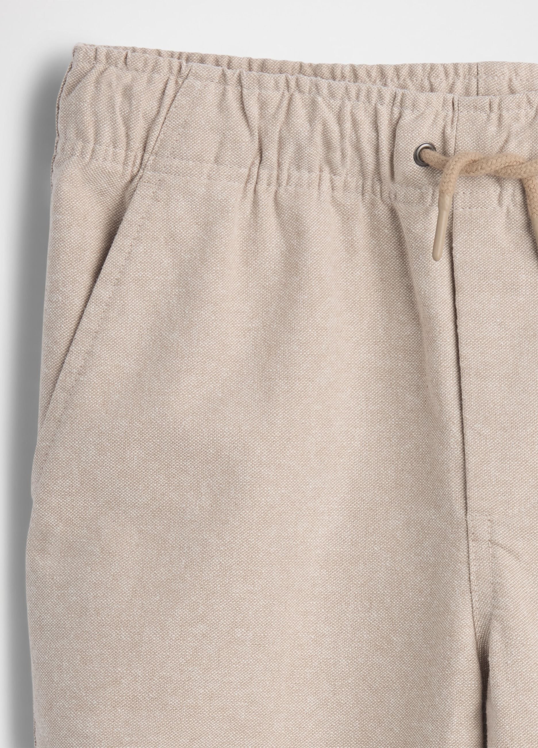 Pantaloni in misto lino e cotone