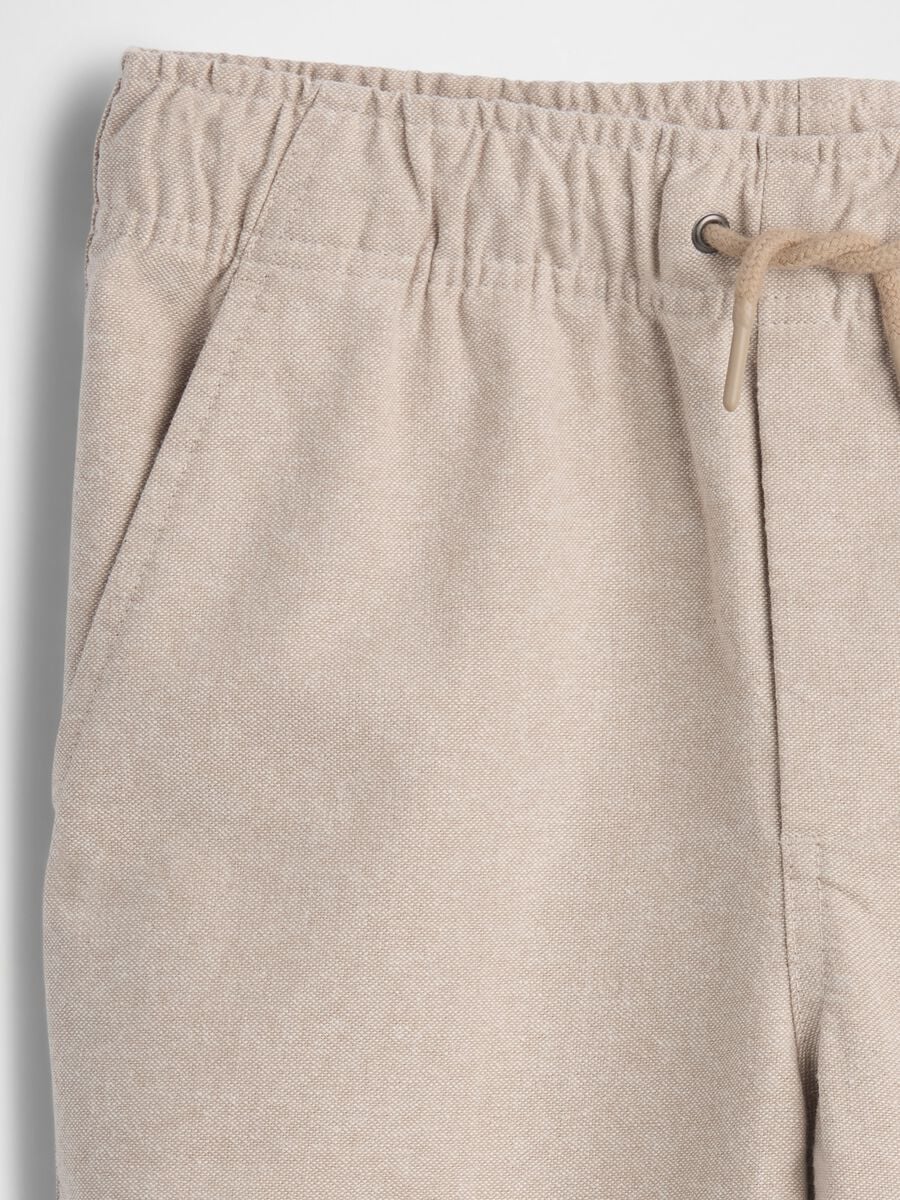 Pantaloni in misto lino e cotone Bambino_4