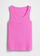 Tank top in cotone elasticizzato a costine con logo GAP_4