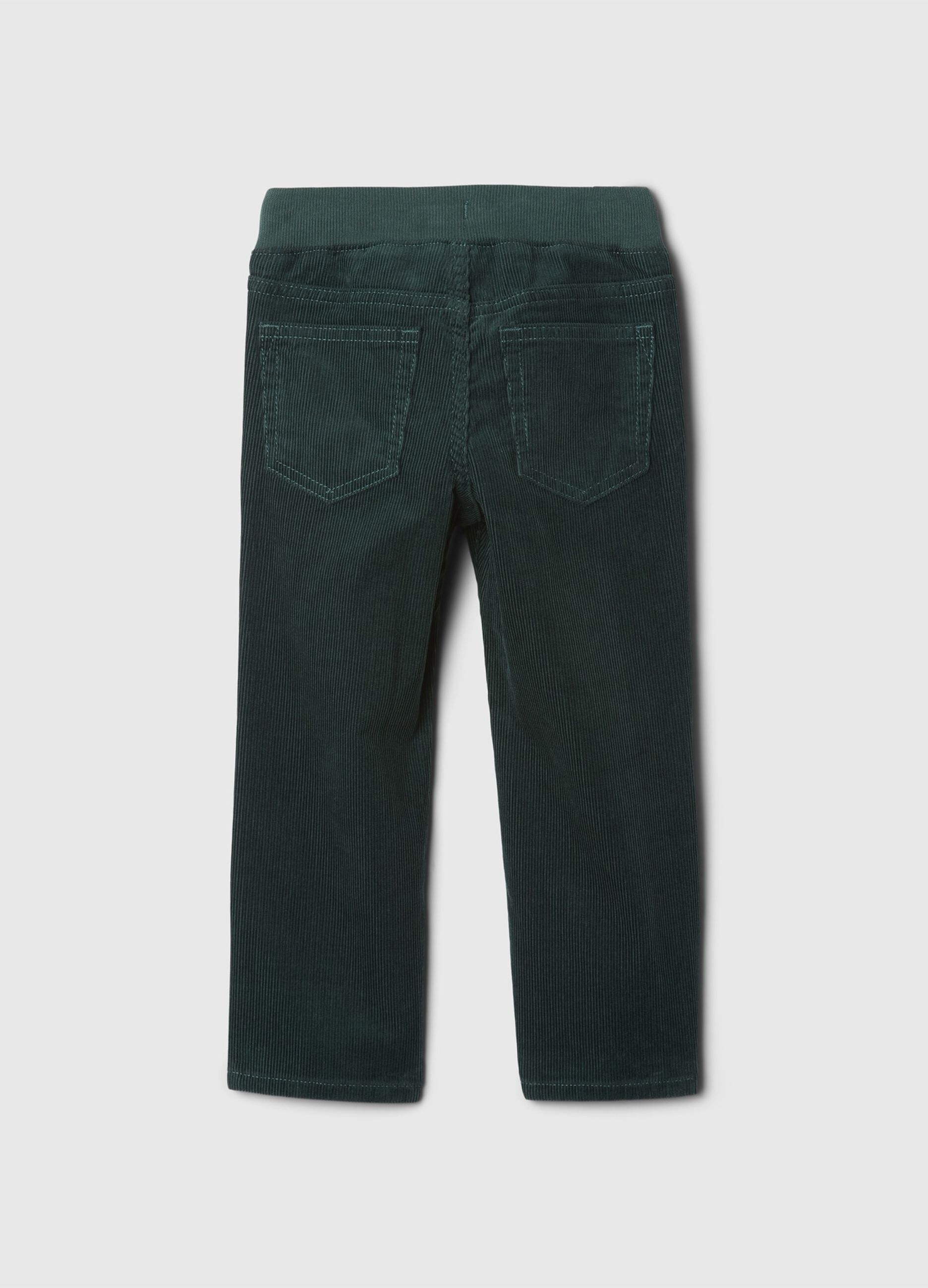 Pantalone in velluto con coulisse _2