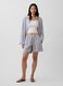 Shorts a righe in misto lino_0
