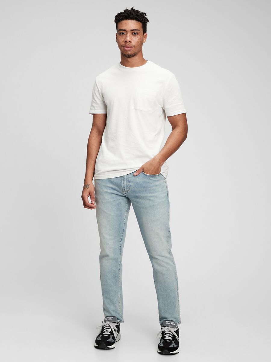 Jeans slim fit con scoloriture Uomo_0