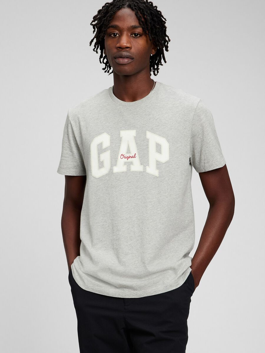 Cotton T-shirt with logo print Man_0