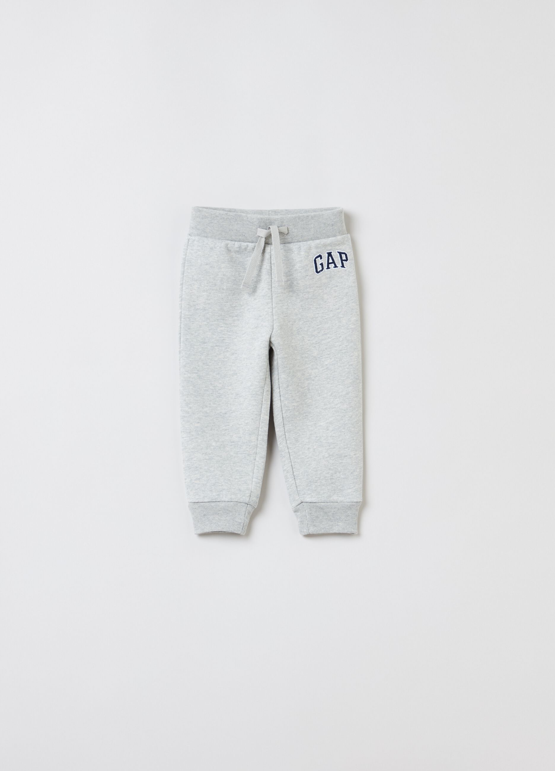 Mélange plush joggers with embroidered logo_0
