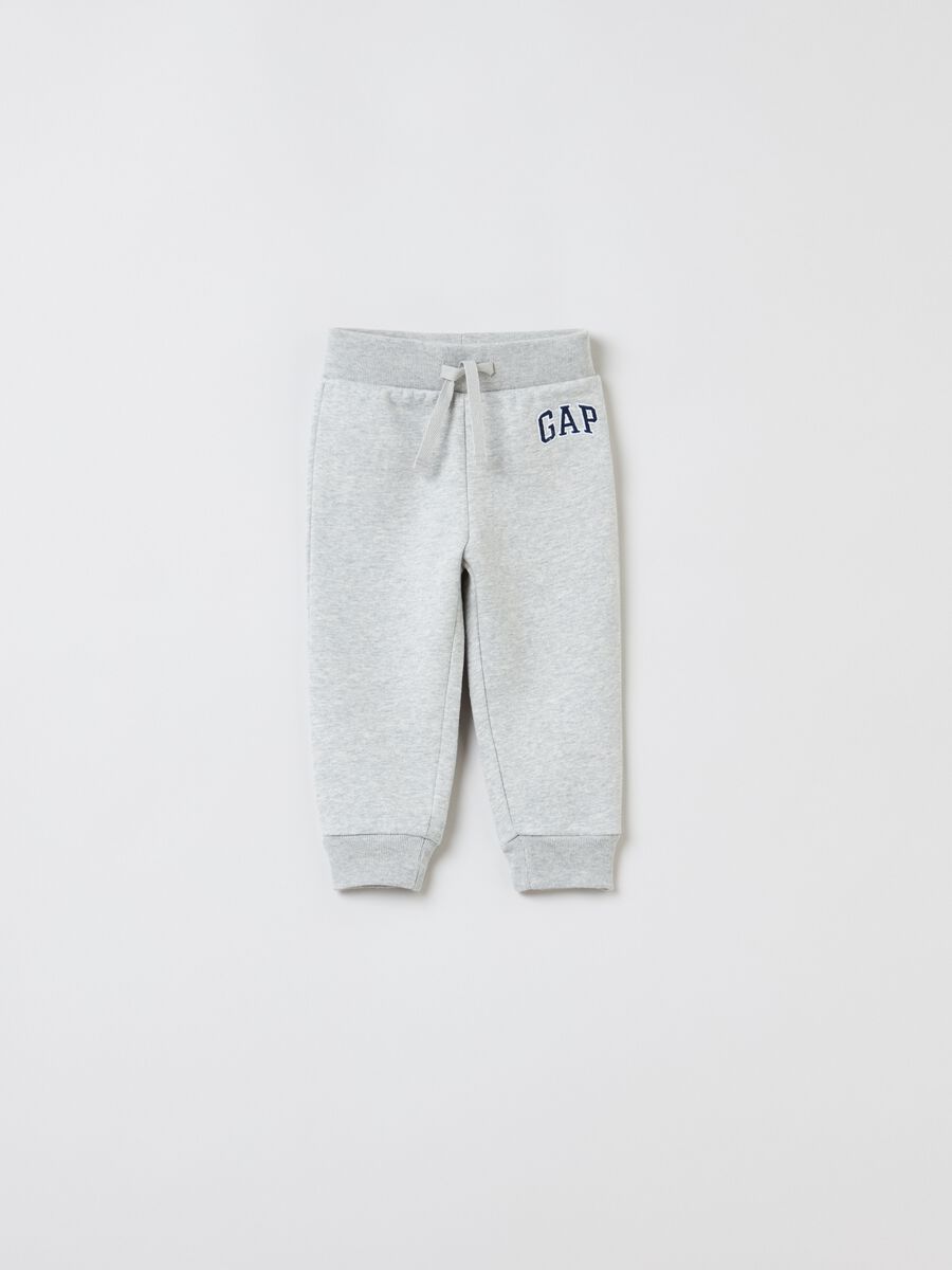 Mélange plush joggers with embroidered logo Toddler Boy_0