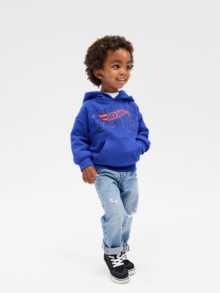Sweatshirt with hood and Hot Wheels print and logo Toddler Boy_0