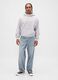 Jeans baggy in puro cotone azzurro regular fit con cinque tasche_0