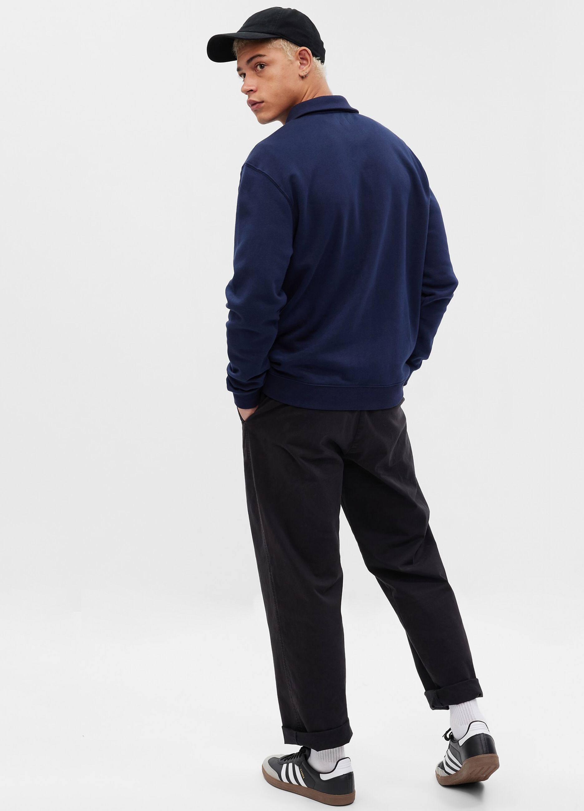Half-zip sweatshirt with glossy-effect logo print_1