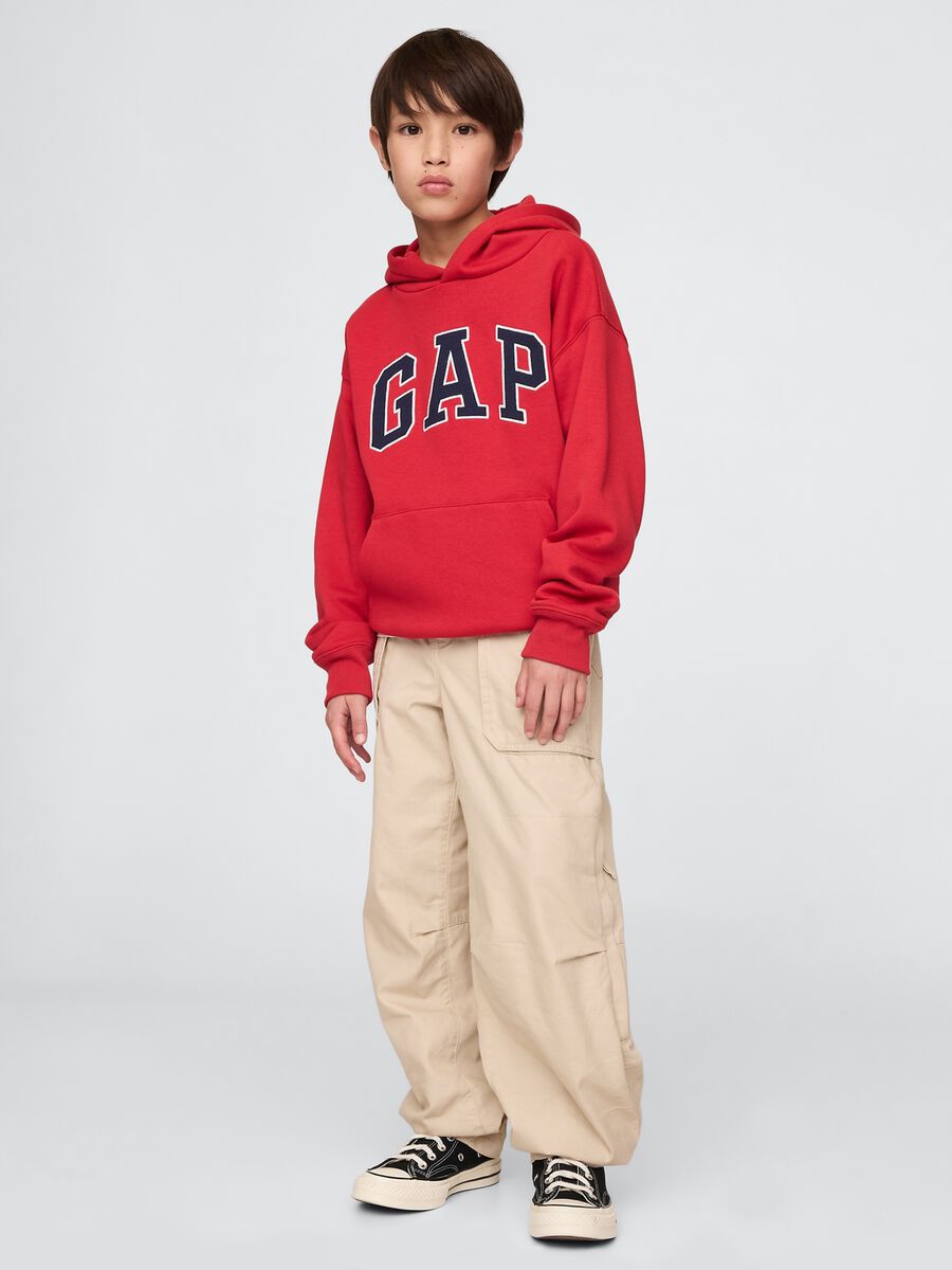 Felpa rossa con cappuccio e logo GAP Bambino_2