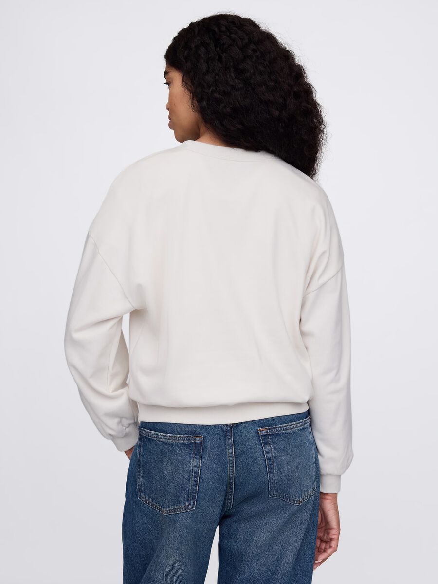 White sweatshirt with embroidered GAP logo Woman_2