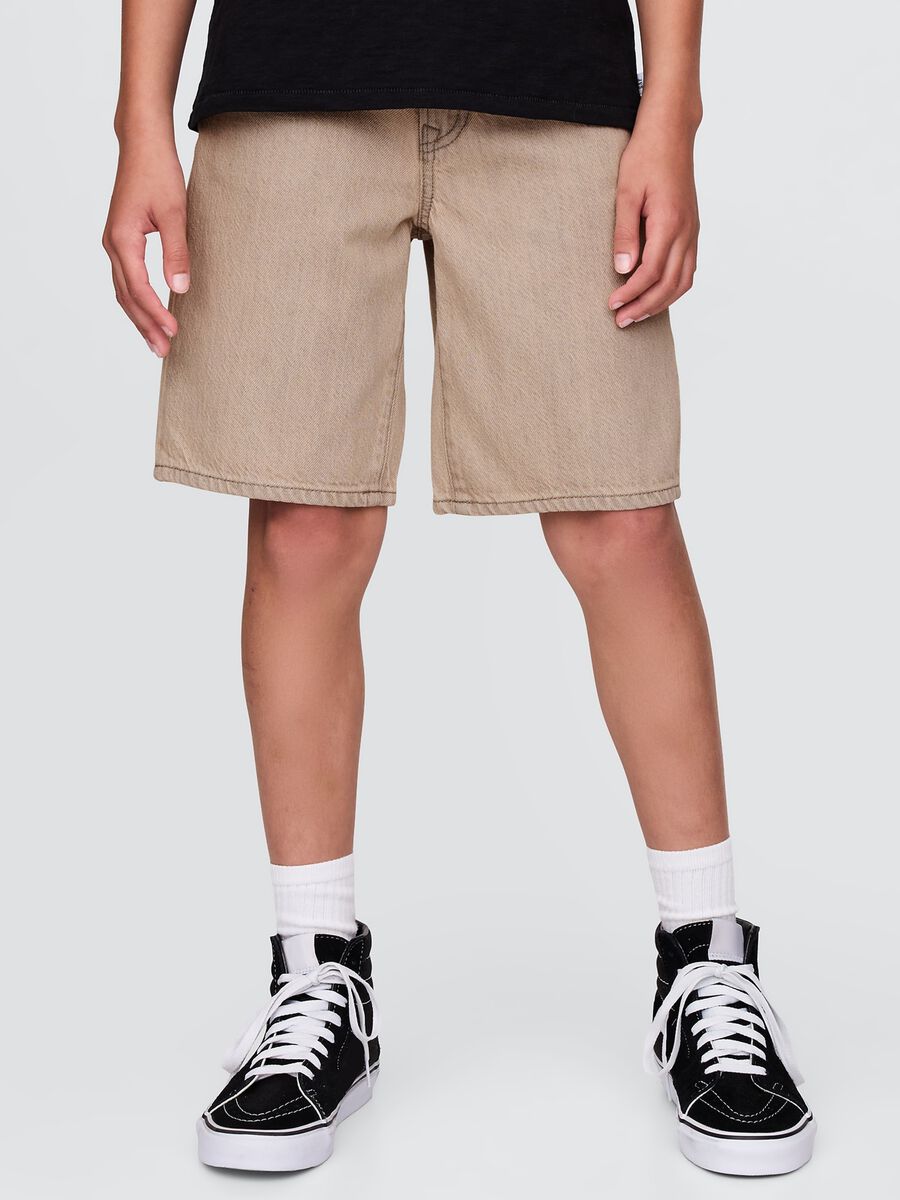 Bermuda beige in denim Bambino_1