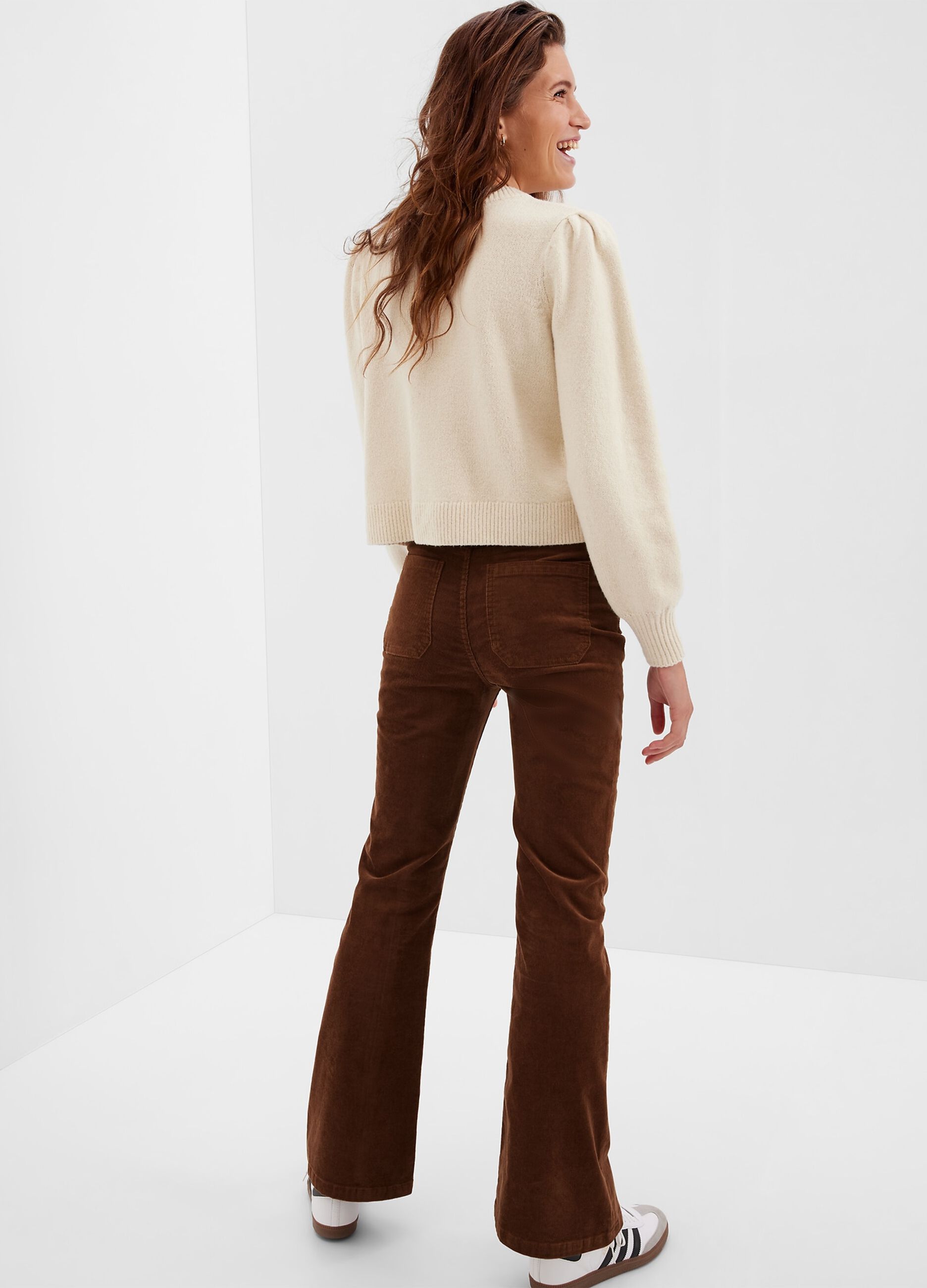 Flare-fit jeans in corduroy