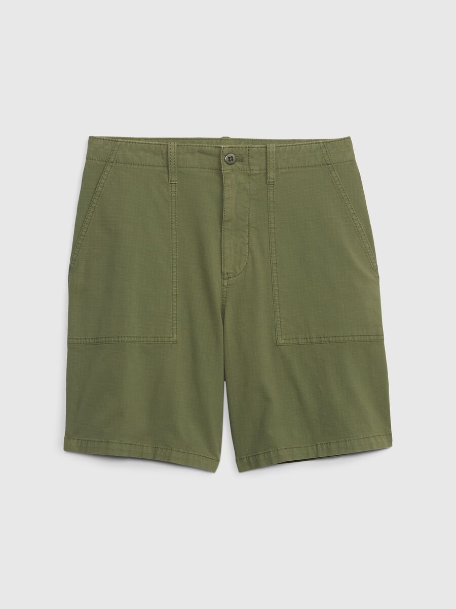 Stretch cotton Bermuda shorts with ripstop weave Man_3