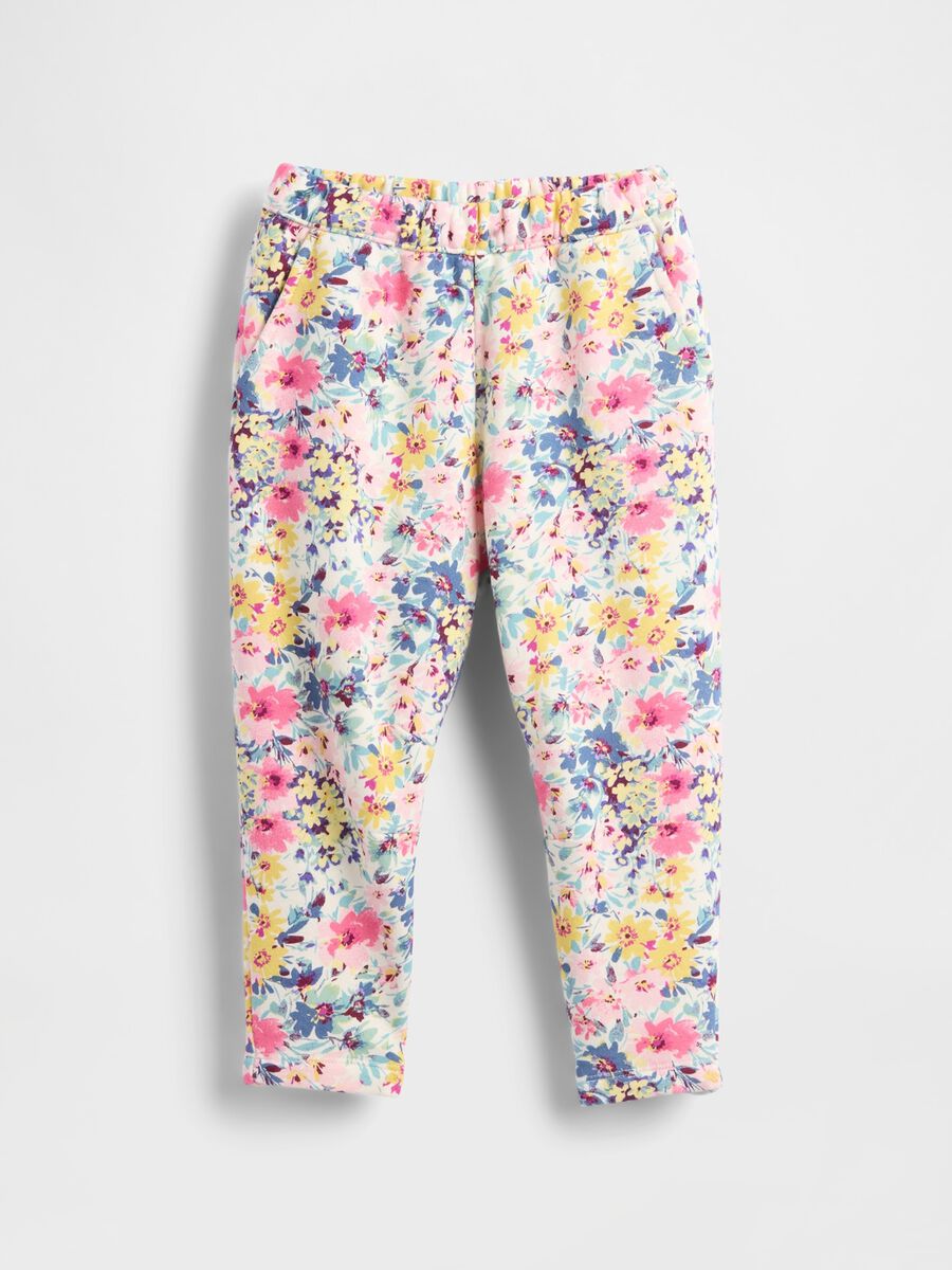 Multicolour Cotton Trousers Baby Girl_0